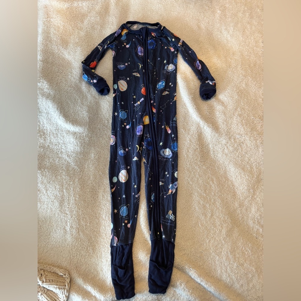 Little Sleepies Kids Pajama Footie, Space Print, Size 2T, Soft Bamboo Zippy